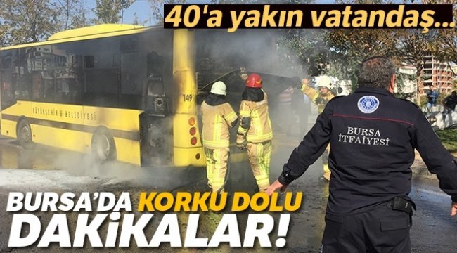 Bursa&#039;da korku dolu dakikalar! Belediye otobüsü alev aldı, o anlar kameralara yansıdı