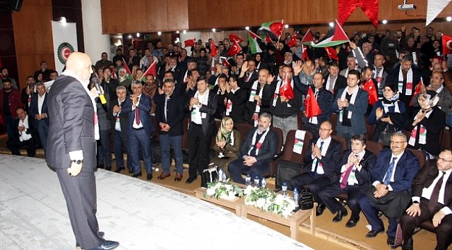 Hatay'da 'Kudüs için ayaktayız, Filistin için buradayız' programı düzenlendi.