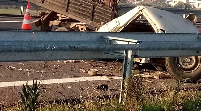 İzmir-İstanbul otobanında feci kaza: 1 ölü, 1 yaralı.