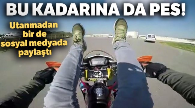 Sarıyer’de motosiklete sırtüstü uzanıp tek tekerlek üzerinde gitti