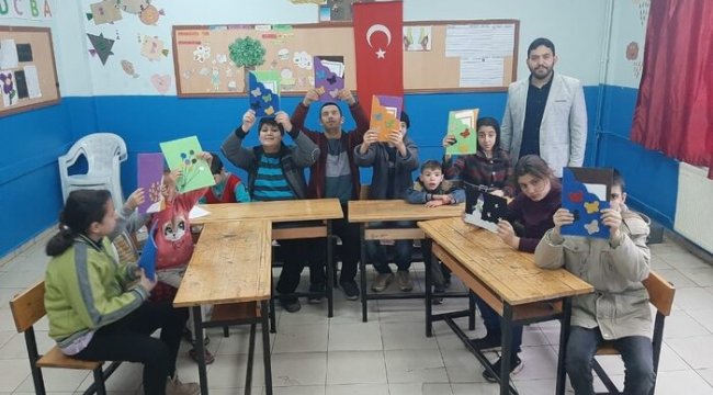 Engelli öğrencilerin karne sevinci