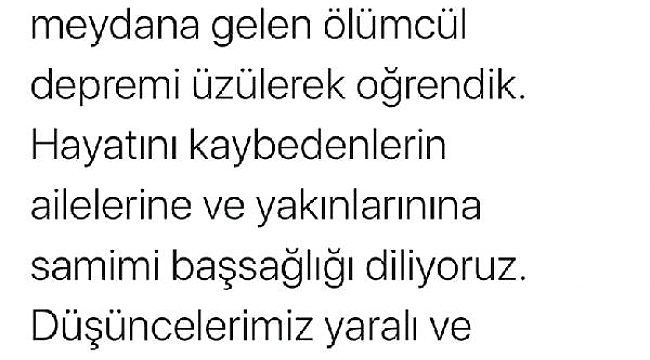 Rum Dışişleri Bakanlığı'ndan depreme dair 'Türkçe' başsağlığı mesajı.