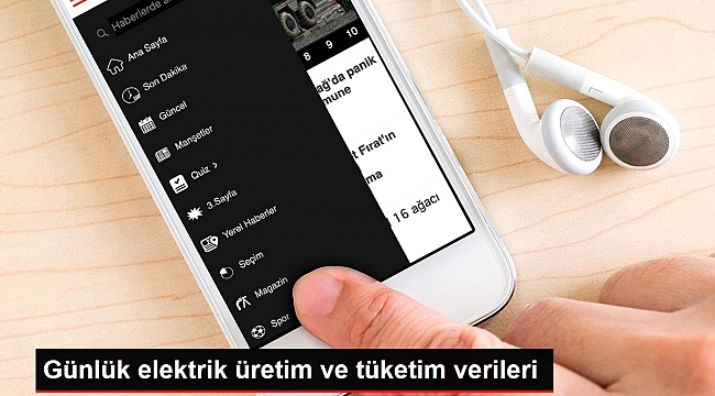 Günlük elektrik üretim ve tüketim verileri.