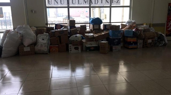 Mazıdağı'ndan İdlib'e yardım malzemeleri gönderildi.