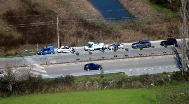 Ortaca'da havadan trafik denetimi yapıldı.