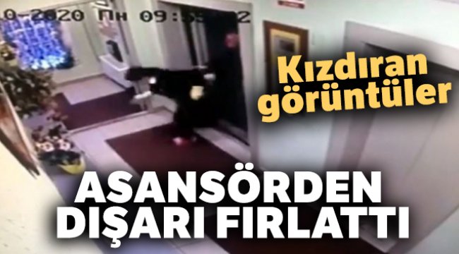 Otel müşterisi, temizlikçi kadını asansörden dışarı fırlattı