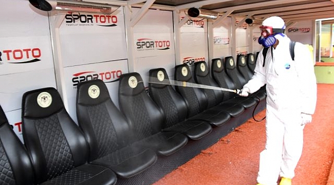 Konya stadı, Fenerbahçe maçı öncesi dezenfekte edildi.