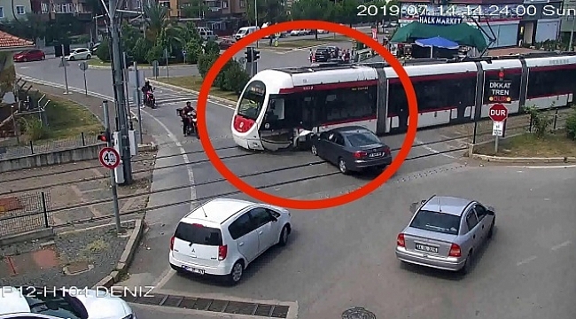 Tramvay kazaları kamerada.