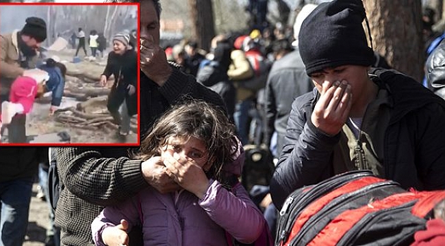 Yunanistan sınırında biber gazına maruz kalan Suriyeli küçük kız, sosyal medyada gündem oldu.