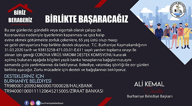 BURHANİYE’DE, BELEDİYE VATANDAŞ ELE ELE BAĞIŞ KAMPANYASI.