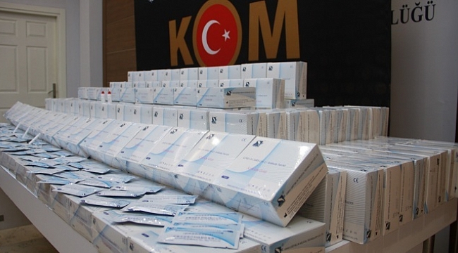 Çin'den getirilen 5 binin üzerinde Covid-19 kaçak test kiti ele geçirildi.