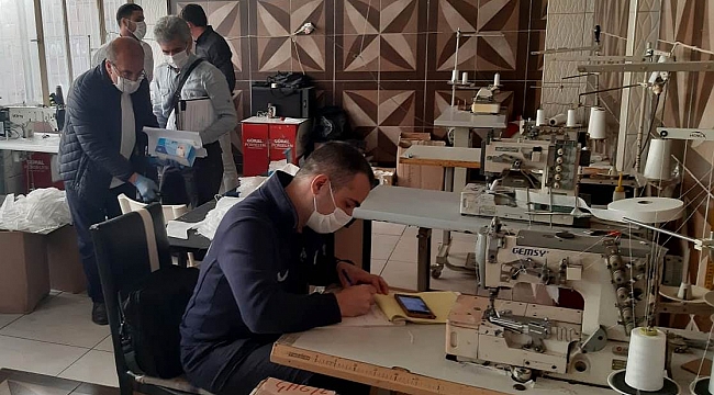 Kaçak maske üretenlere zabıta baskını.