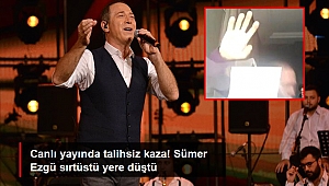 Sümer Ezgü, canlı yayında tabureden düştü.