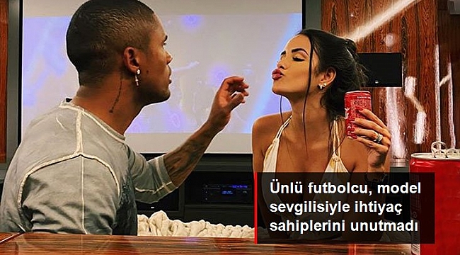 Ünlü futbolcu Douglas Costa, koronavirüsten dolayı zor günler geçiren ülkesinde model sevgilisiyle yardım dağıttı.