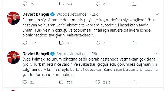 Bahçeli: Kontrollü hayat, bundan sonra yegane çözümdür.