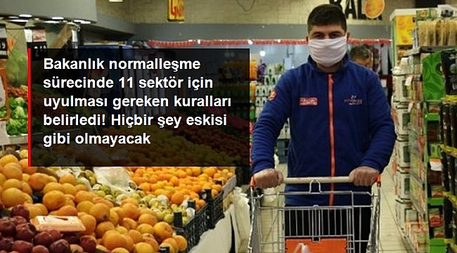 Sağlık Bakanlığı normalleşme sürecinde 11 sektöre yönelik uyulması gereken kuralları belirledi.