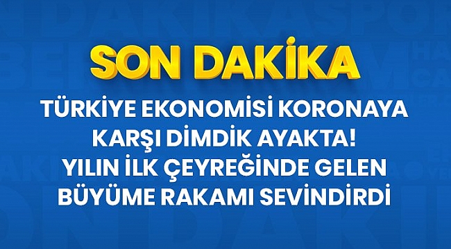 Son Dakika: Türkiye ekonomisi yılın ilk çeyreğinde yüzde 4,5 büyüdü.