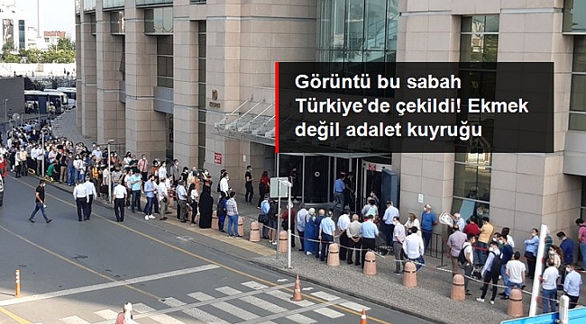 Duruşmalar başladı, İstanbul Adalet Sarayı önünde uzun kuyruklar oluştu.