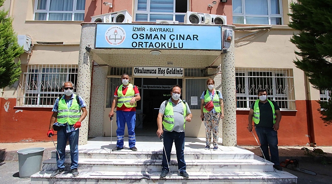 Okullar sınav öncesi dezenfekte edildi.