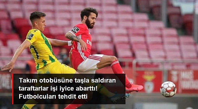Takım otobüsüne saldıran Benfica taraftarlarından teknik direktör ve futbolculara tehdit.