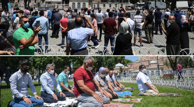 Ayasofya'da hareketlilik! İşte bugün gelen görüntüler...