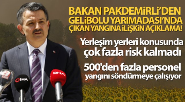 Bakan Pakdemirli: 'Yerleşim yerleri konusunda çok fazla risk kalmadı'