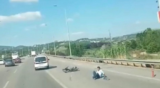 Bursa&#039;da trafikte korku dolu anlar...Ölümden böyle döndü.