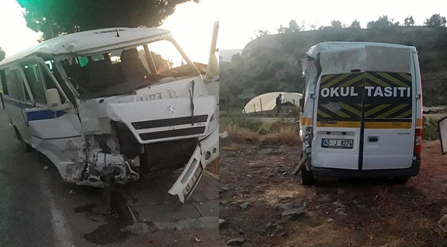 Manisa&#039;da işçi servisleri çarpıştı: 12 yaralı.