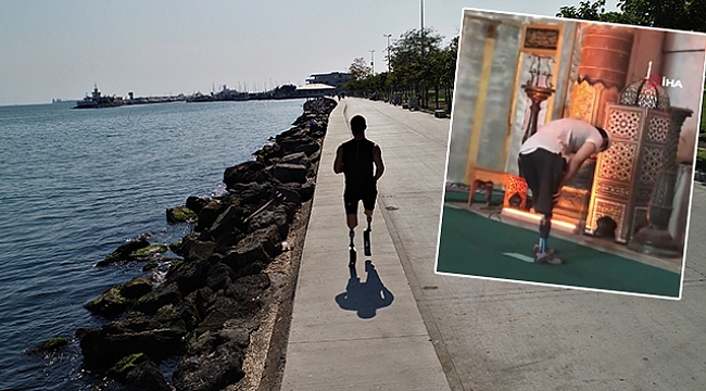 Protez bacaklarıyla Ayasofya&#039;da namaz kılan Hamza&#039;nın hayali koşmak.