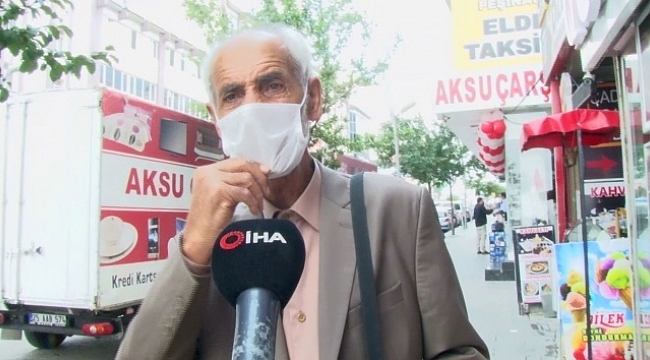 80 yaşındaki dede maske takmayan vatandaşlara tepki gösterdi.