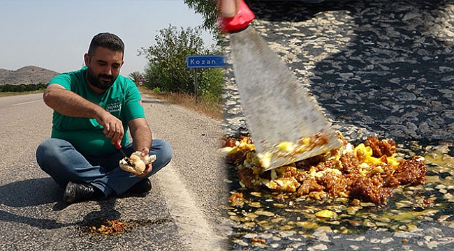 Asfaltta sucuklu yumurta pişirdi.