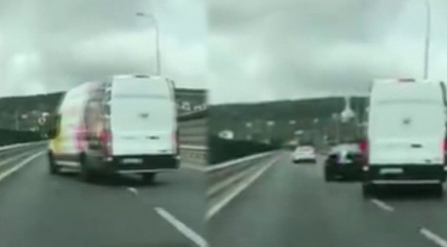 Beykoz'da trafikte araçların tehlikeli hareketleri kameralara yansıdı.