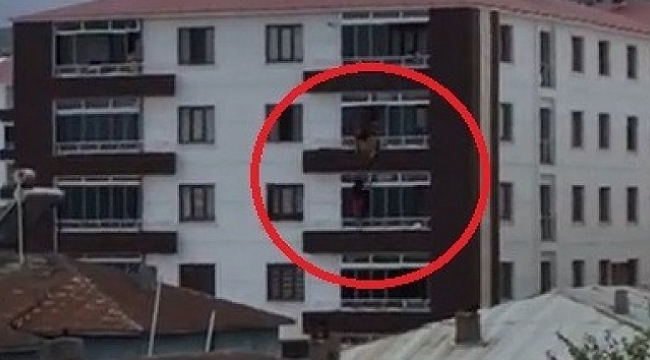 Bingöl'de genç kızın 4'üncü kattan düşme anı kamerada.