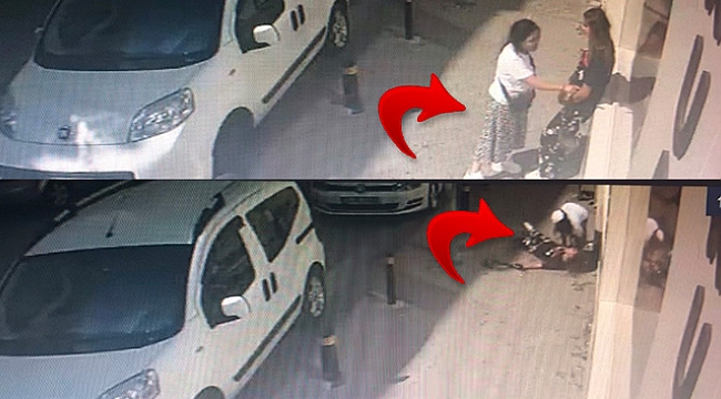 İstanbul'da sokak ortasında kız kavgası kamerada.