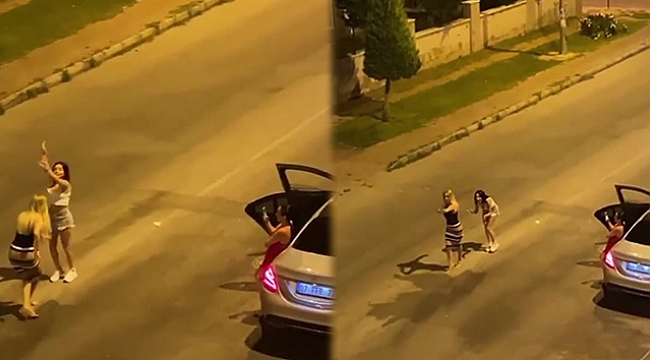 Lüks araçta müziği sonuna kadar açıp, yol ortasında dans ettiler.