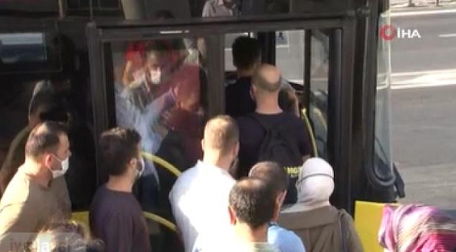 Otobüslerde sosyal mesafesiz balık istifi yolculuk.