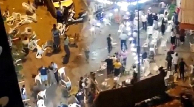 Sandalyelerin havada uçuştuğu sokak düğünü savaş alanına döndü.