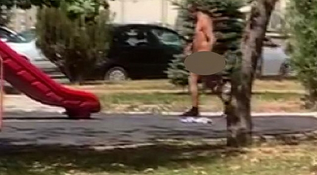 Sivas'ta çocuk parkında çırılçıplak gezen şahıs, mahalleliyi isyan ettirdi.