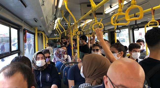 Tıka basa dolu otobüsler pes dedirtti.