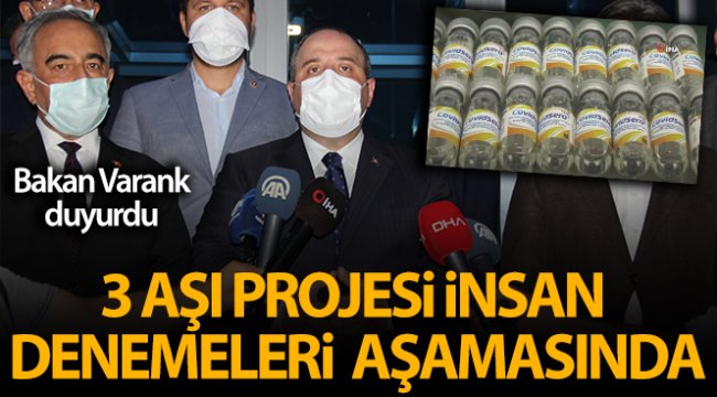Türkiye’nin 3 aşı projesi insan denemeleri aşamasında