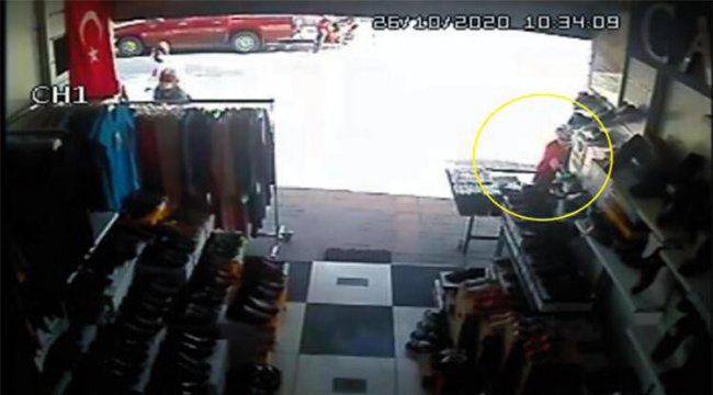 Ayakkabı hırsızlığı kamerada