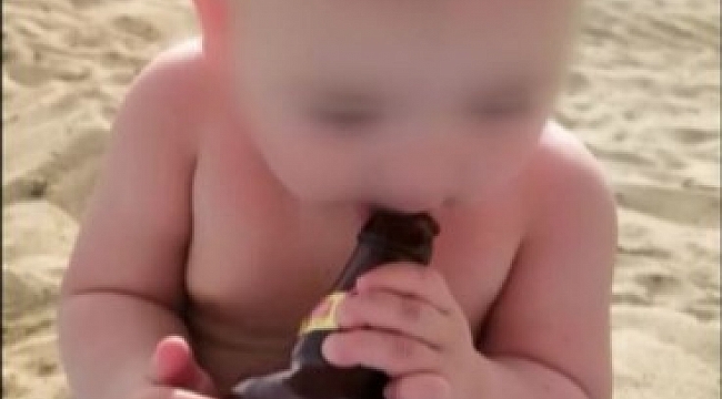 1,5 yaşındaki bebeğe alkol içirip fotoğraflarını paylaştılar
