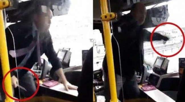 İETT şoförü mü eşkıya mı? Yolcuları bıçak çekerek tehdit etti!