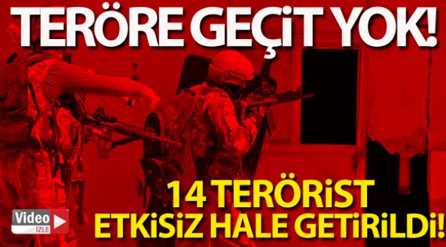 Barış Pınarı ve Fırat Kalkanı bölgelerinde 14 terörist etkisiz hale getirildi