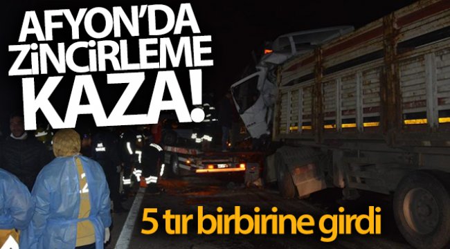 5 tır zincirleme kaza yaptı, karayolu trafiğe kapandı: 2 ağır yaralı