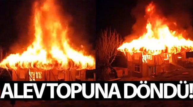 Alev topuna dönen iki katlı bina küle döndü