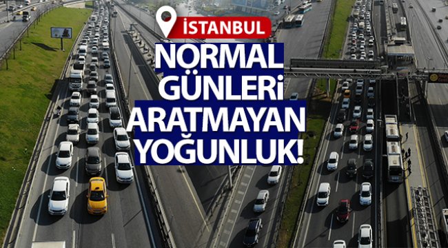 E-5 Karayolunda tam kapanmanın ilk gününde yaşanan trafik yoğunluğu drone ile görüntülendi