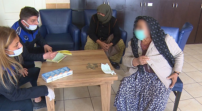 Isparta'da dilenen yaşlı kadın zabıtadan da para istedi
