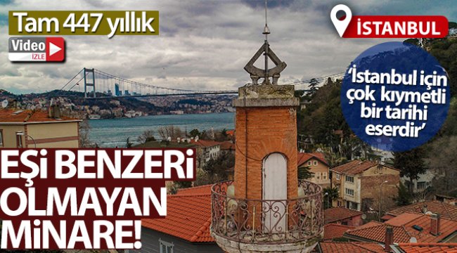 İstanbul'un simgelerinden olan 447 yıllık güneş saatli minare dikkat çekiyor
