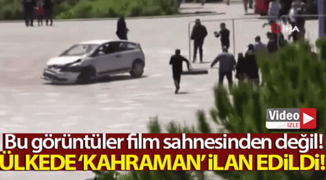 Kalabalığın arasına dalan aracı, uçan tekme atarak durdurdu